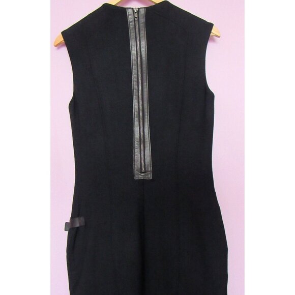 Helmut Lang Dress, Wool Blend, Black , Leather trim. sz. S - Picture 8 of 10